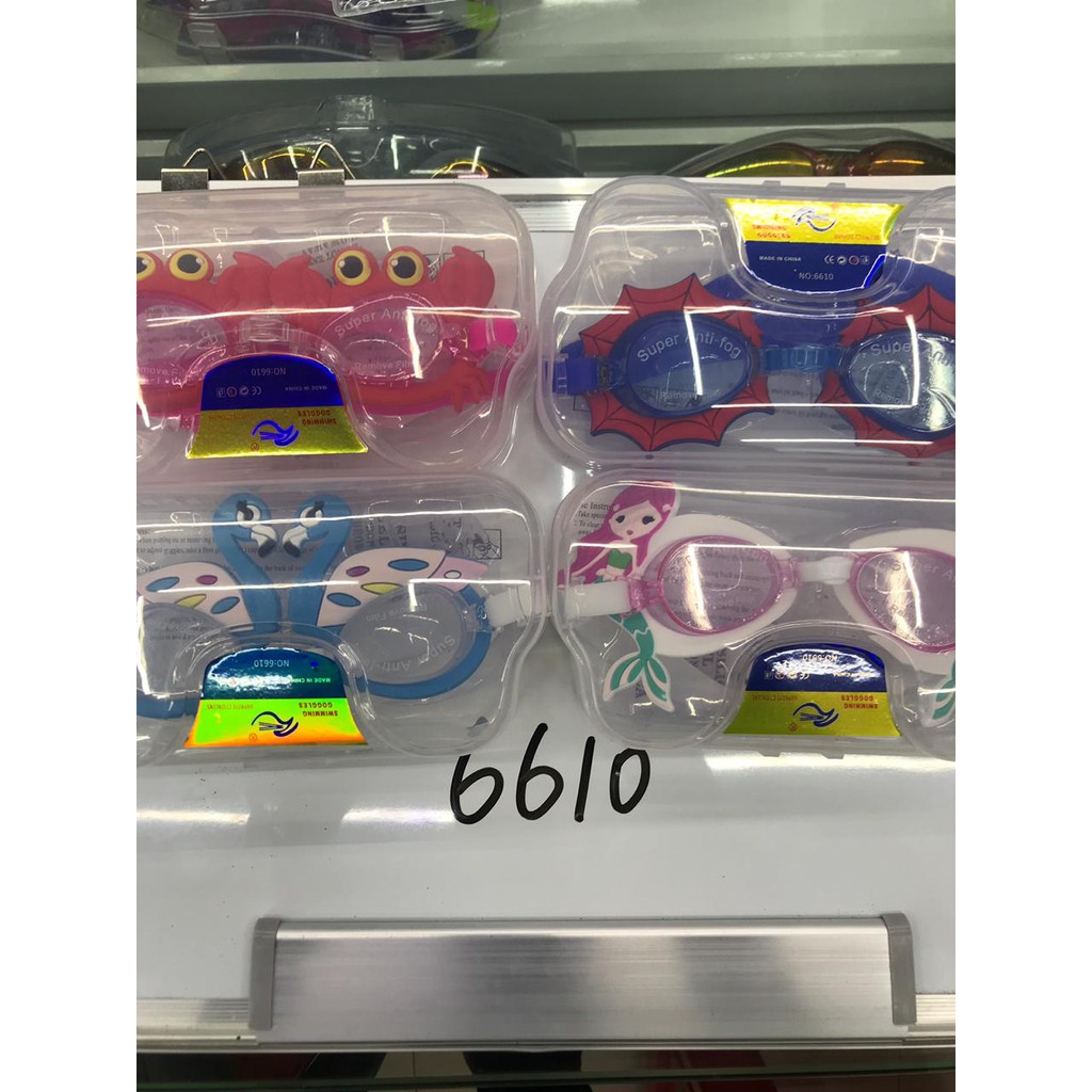 Kacamata Renang Bentuk Kartun Lucu 6610 Bahan Silikon Anti Air untuk Anak