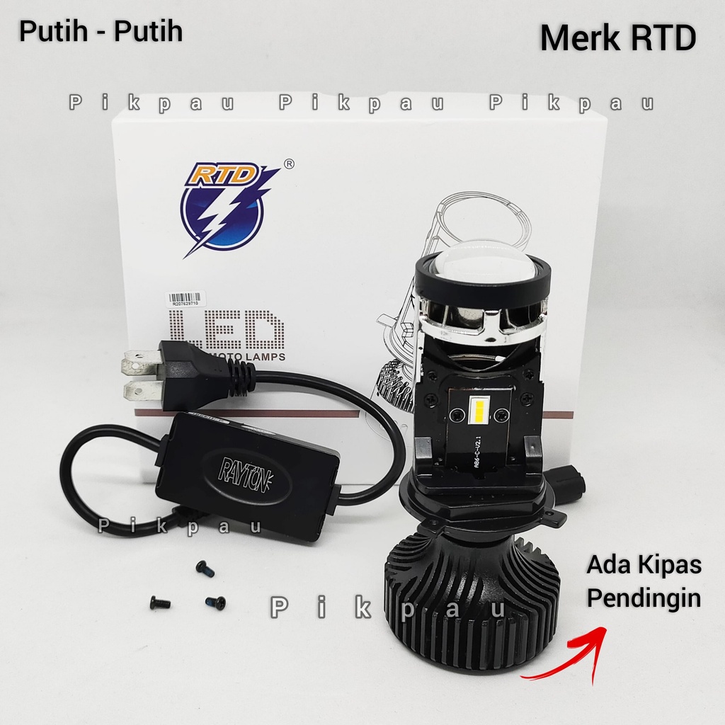 Lampu Utama LED Original RTD Rayton M01B Grade A + Kipas H4 Headlamp High Quality Lampu Depan Motor Mobil