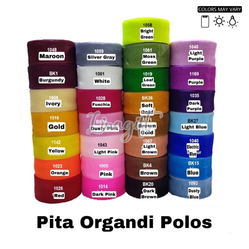 ( Rol 20 Yard ) SILK ORGANDY GIFT RIBBON 2 IN ( 5 CM ) - PITA KADO ORGANDI POLOS 50MM / ORGANZA CHIFFON TRANSLUCENT