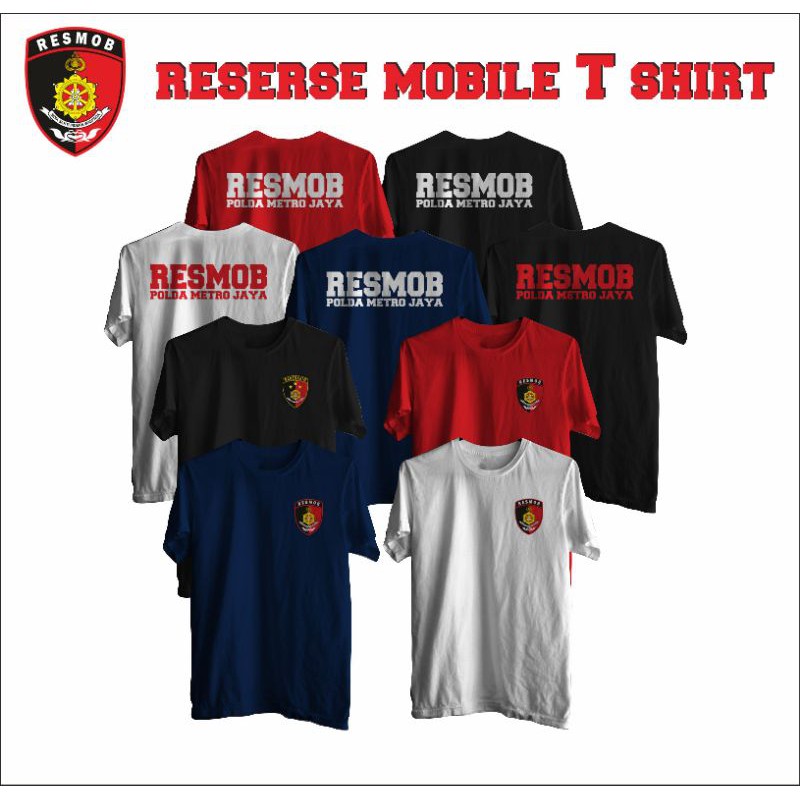Kaos RESMOB RESERSE MOBILE POLDA METRO Hitam Navy merah Premium Quality