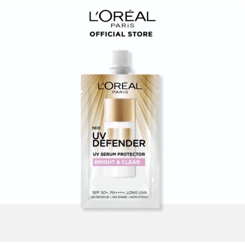 Loreal UV Defender Serum Protector Bright & Clear SPF50+ | Shopee Indonesia