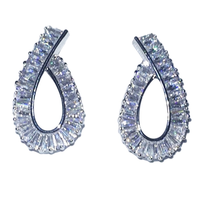 Anting Stud Cubic Zirconia Ukuran Kecil Untuk Aksesoris Wanita