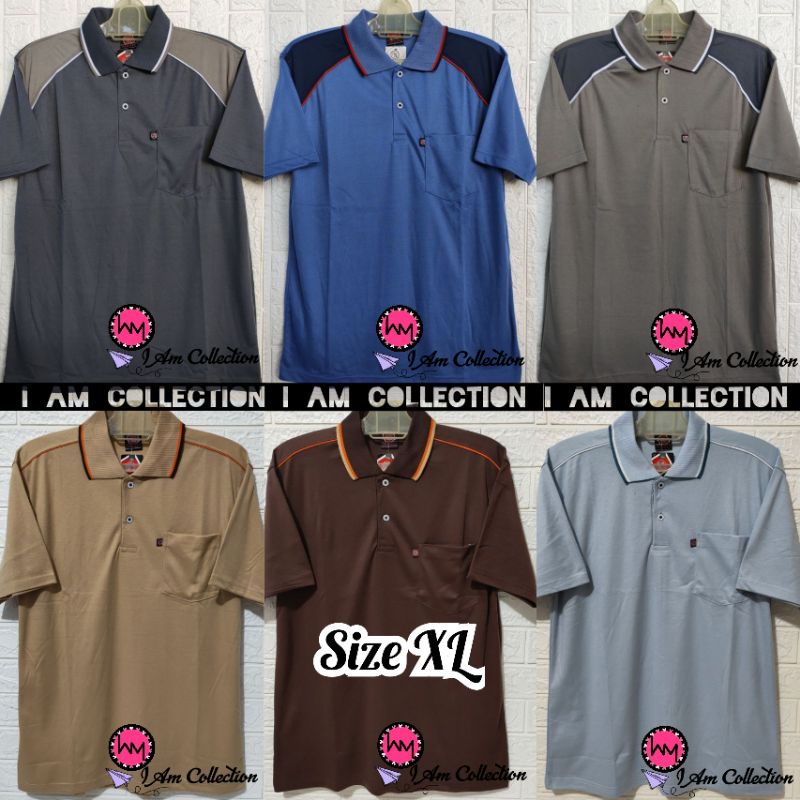 AM | Kaos Kerah Bapak Polos | Kaos Kerah Polos Saku