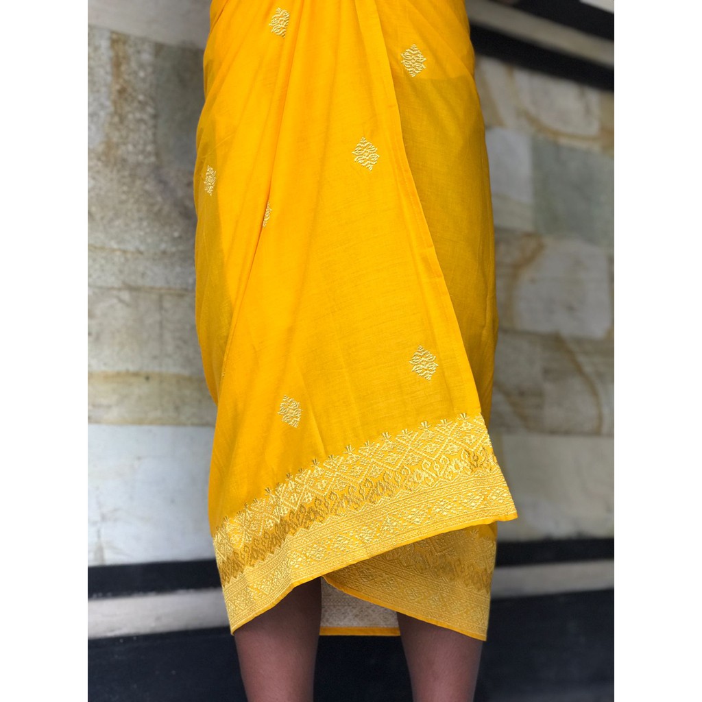 SAPUT KATUN KUNING BORDIR SEMIN SONGKET BUSANA BALI