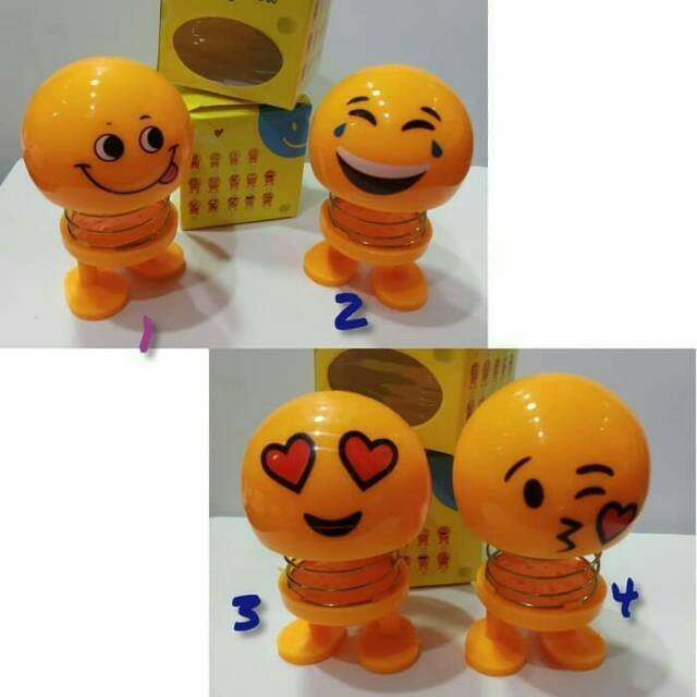 Boneka Emoticon Boneka EMOJI Goyang Panjang Dashboard Mobil