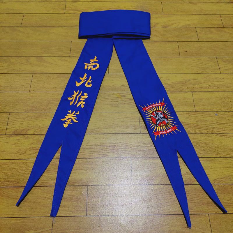 SABUK BIRU DRIL LMBNG 3 METER/4m. Sabuk pencak silat, iks.pi kera sakti.