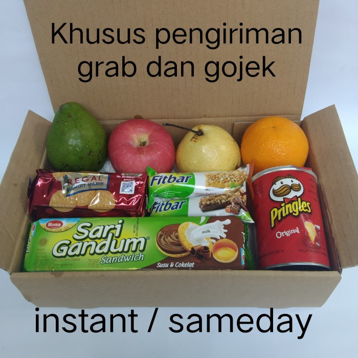 Beautywearr - Parcel Buah Dan Snack Hampers Isoman Gift Box Makanan Sehat