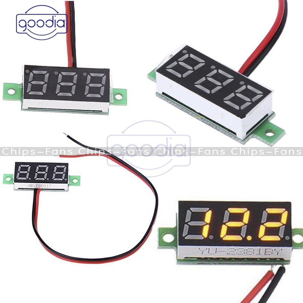 0.28 &quot; 2/3 Wire Display Led Digital Voltmeter Pengukur Tegangan Panel Meter