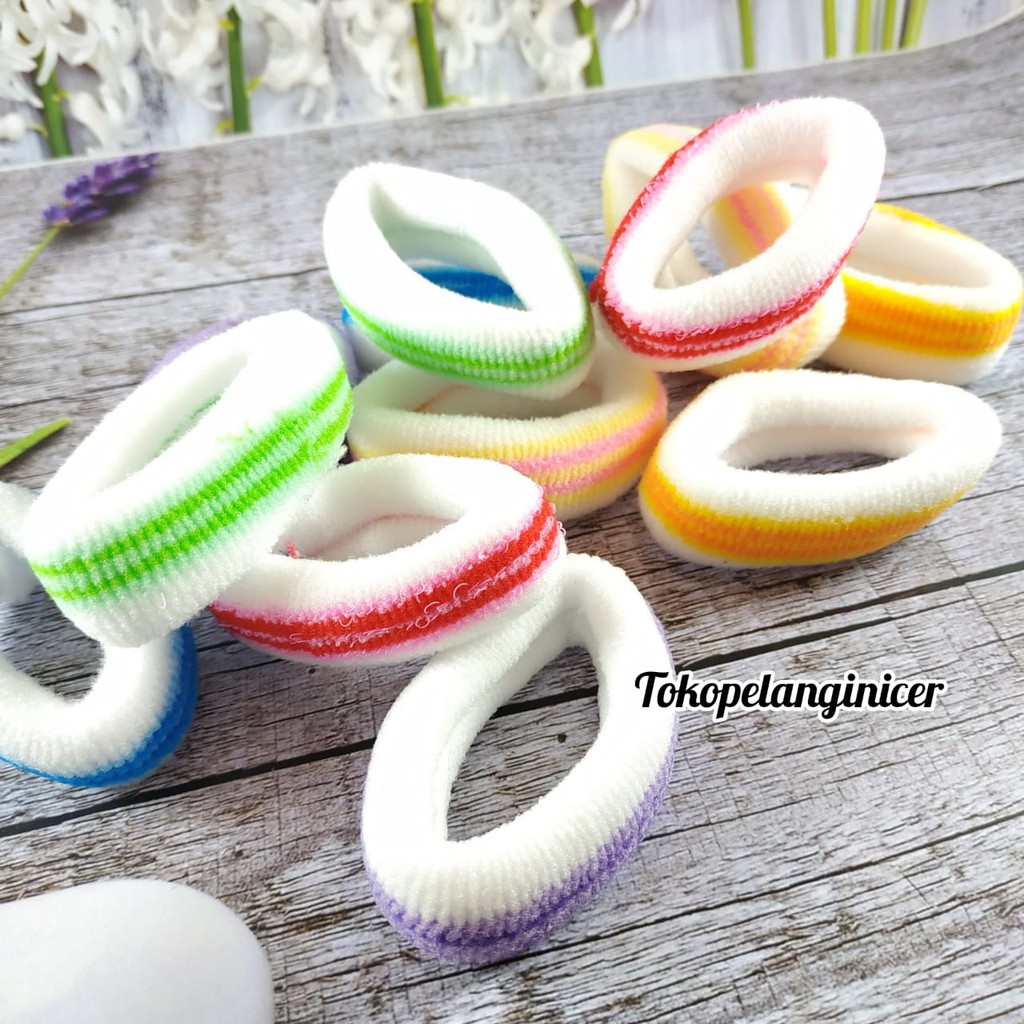 KARET RAMBUT ELASTIS PONITAIL WARNA WARNI TOKOPELANGINICER