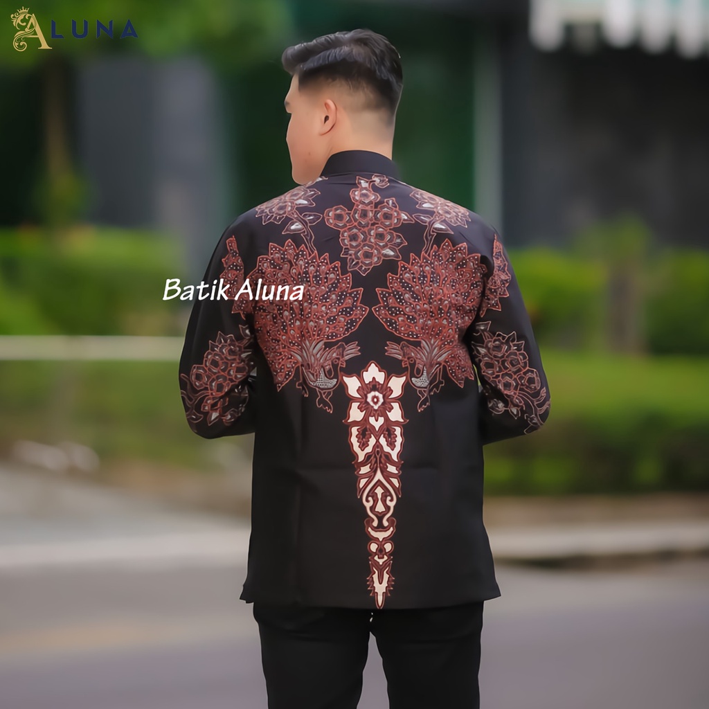 Exclusive Baju Koko Pria Kurta Pakistan Dewasa Motif Batik Aluna Baju Muslim Lengan Panjang Terbaru Good Quality Katun Premium MBA 002