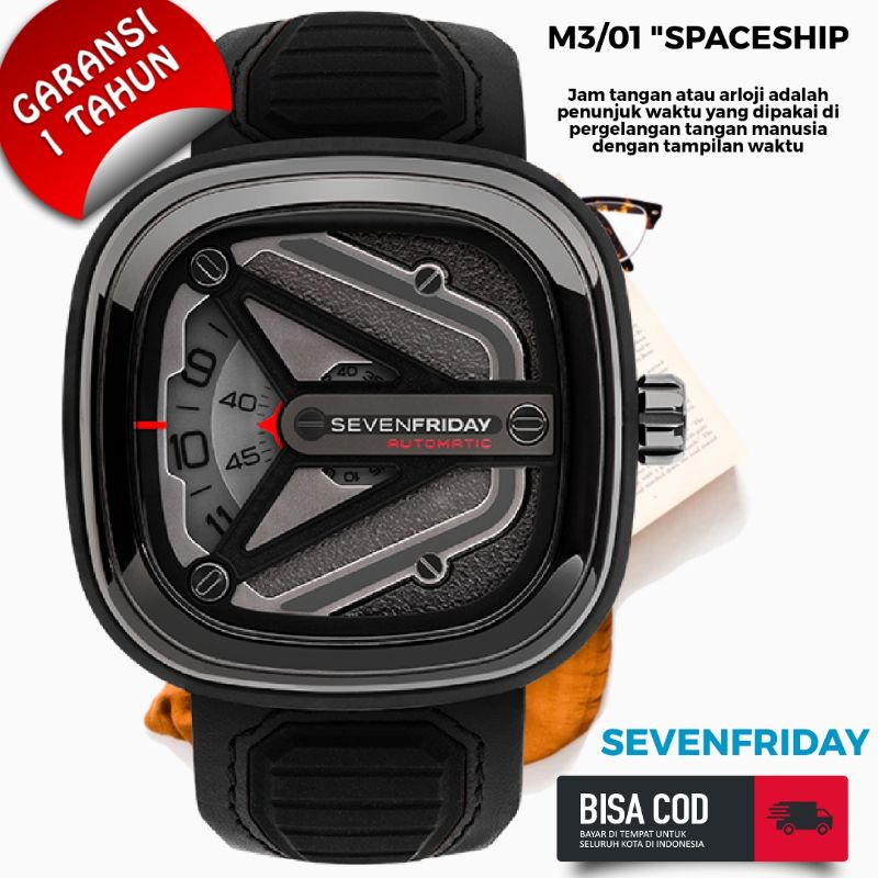 Jam Tangan Pria Merk SevenFriday Type M3/01 SPACESHIP Automatic