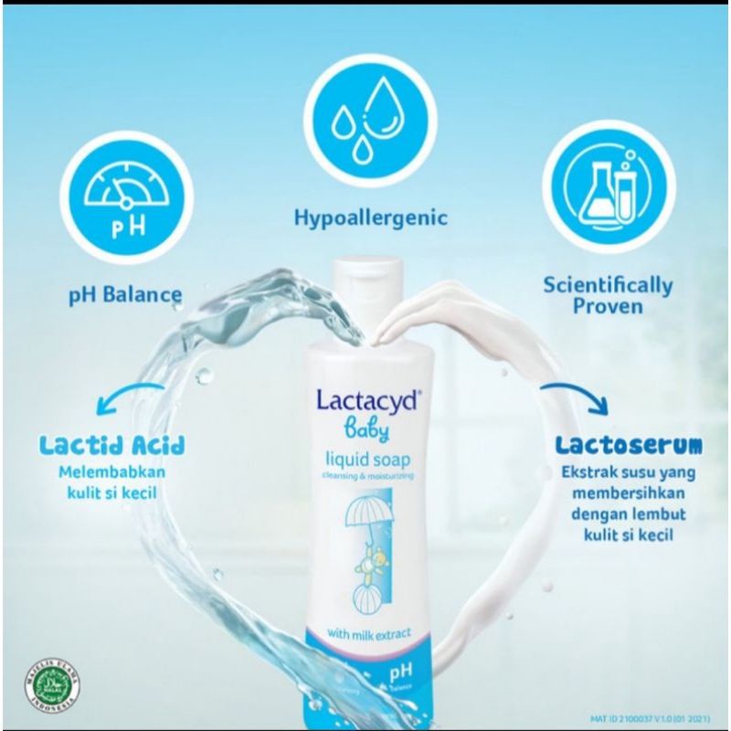 Lactacyd Baby Wash 60 ML / Sabun Bayi Melindungi dari Iritasi Kemasan baru