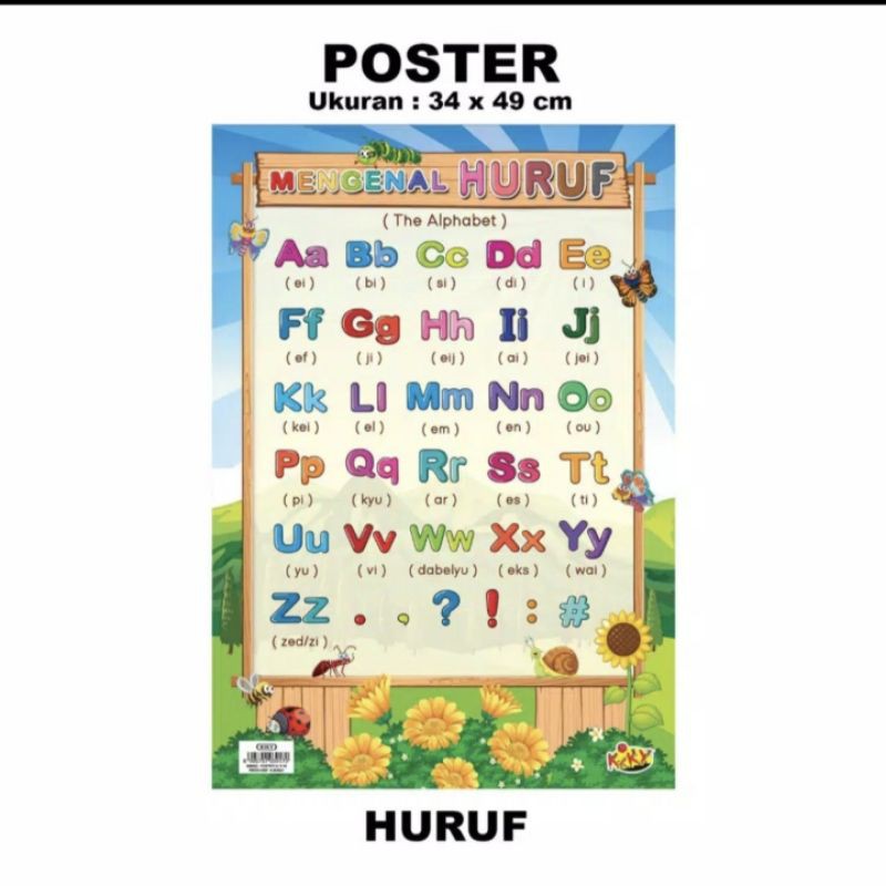 POSTER ANAK/POSTER EDUKASI ANAK/Poster BTS BT21-Huruf