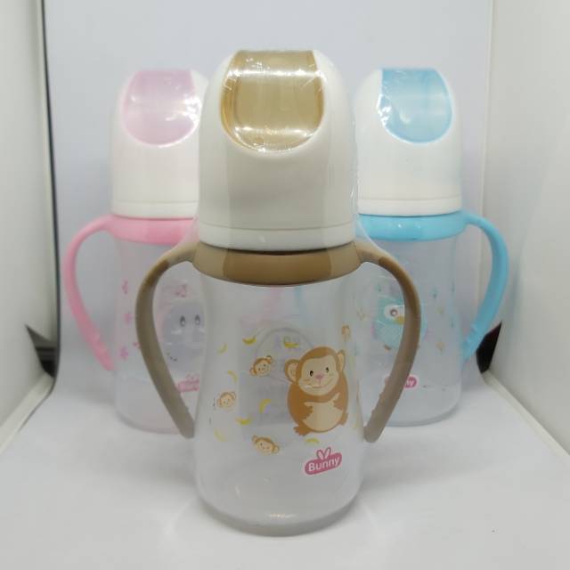 Botol Susu Pegangan Karakter Lusty Bunny 125 ml BPA Free  DT-1213