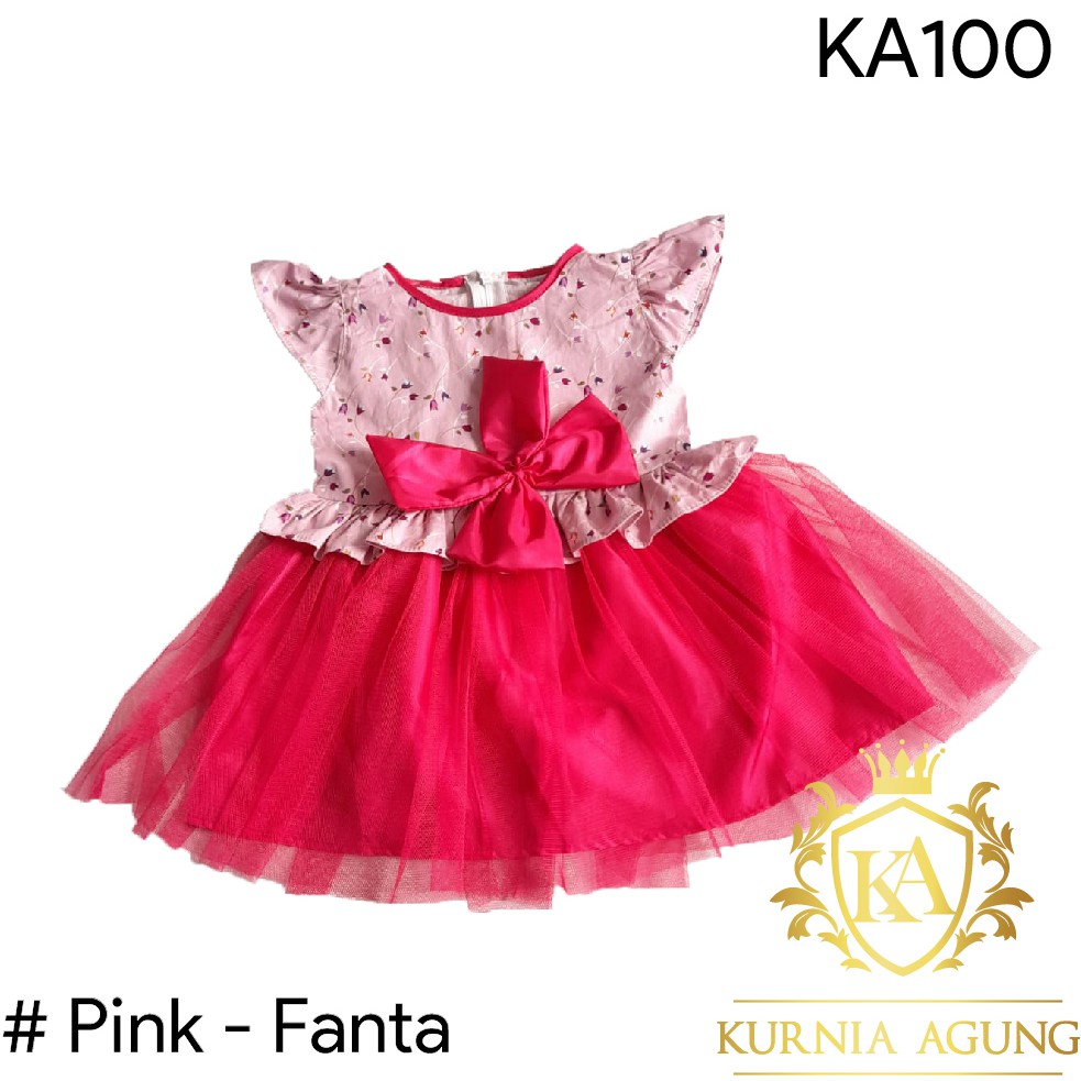 Baju Bayi Perempuan Gaun Balita Dress Bayi 0- 18 bulan Dress Princess Ulang Tahun Pesta Murah KA100