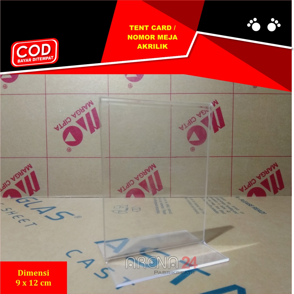 

TENT CARD / NOMOR MEJA AKRILIK CAFE RESTORAN MODEL T 2 SISI