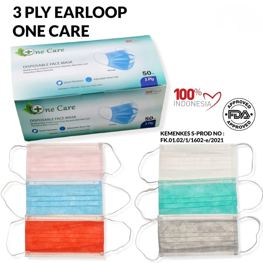 Masker 3ply isi 50 Pcs 3 Ply Premium Quality Termurah Terdaftar Kemenkes BNPB