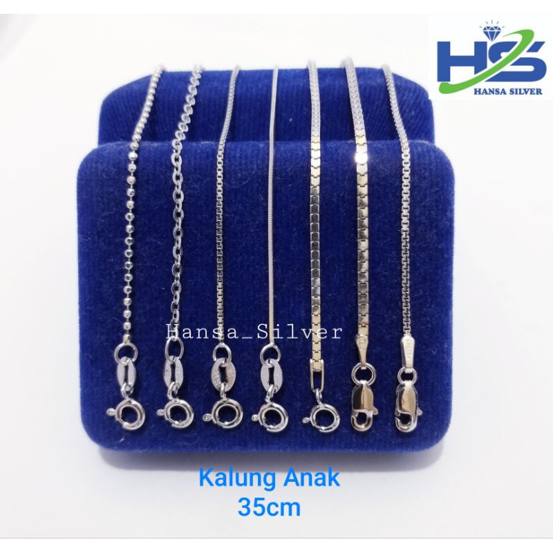 Kalung Perak Anak Laki - Laki Dan Perempuan Silver Asli 925 Lapis Emas Putih - Perhiasan Perak Anak