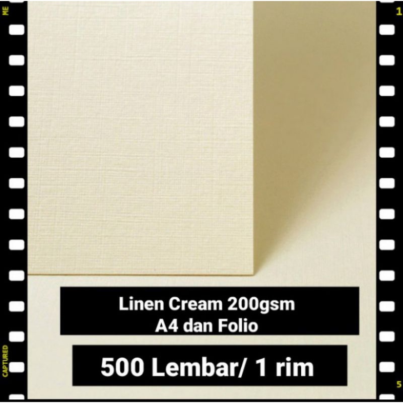

Kertas Linen Cream A4 F4 200gsm isi 500 Lembar