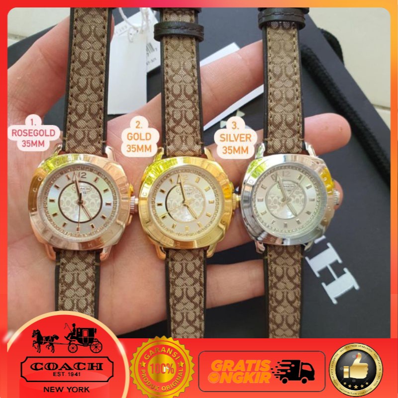 JAM TANGAN COACH WANITA KULIT MOTIF BATIK