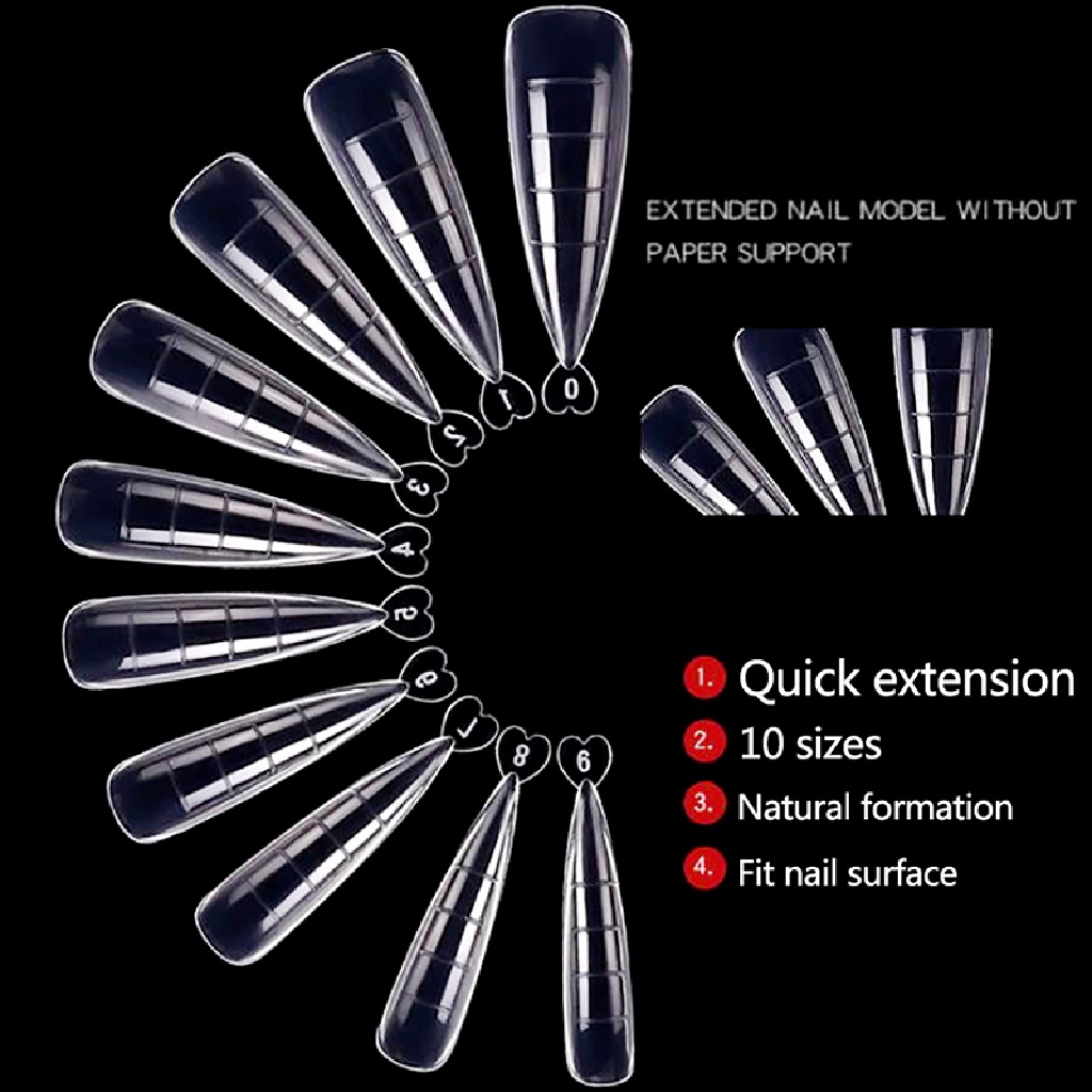 [OOID] 100Pcs Nail Forms Full Cover Gel Mold Tips Nail Extension Diy Nails Accessories ID