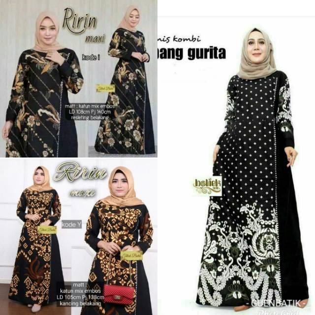 Gamis piyas Monochrome - gamis batik ORI Pekalongan