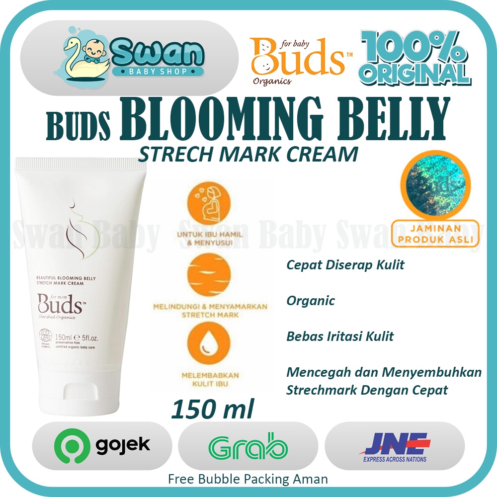 Buds Beautiful Blooming Belly Stretch Mark Cream 150ml - Krim Stretch Mark Organik