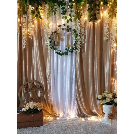 Terbaik.. Paket Dekorasi backdrop photobooth akad /photobooth lamaran (bunga daun)