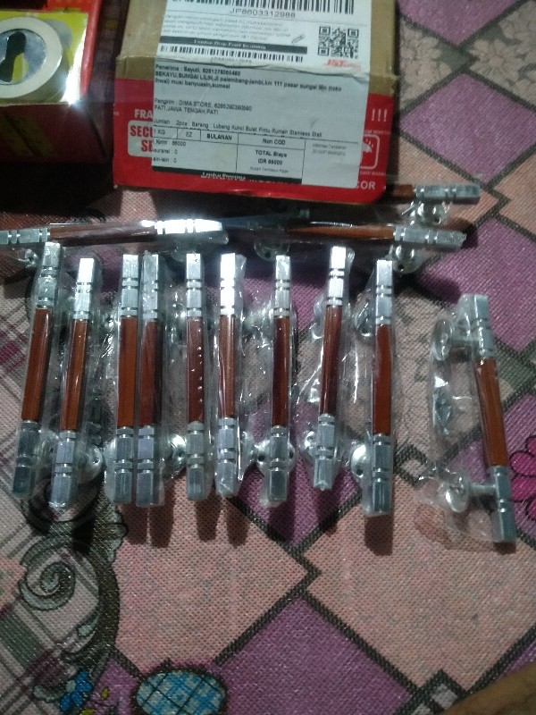 (bisa Cod)handle Tarikan Laci Almari Jendela 12 Cm Chrome Dan Cat Natural Kotak Minimalis