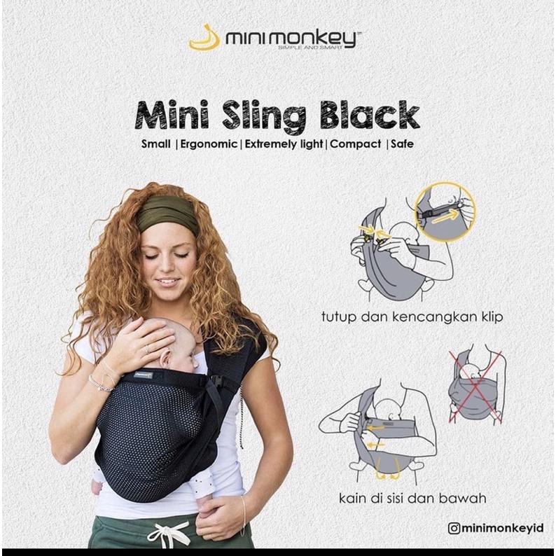Preloved minimonkey sling black