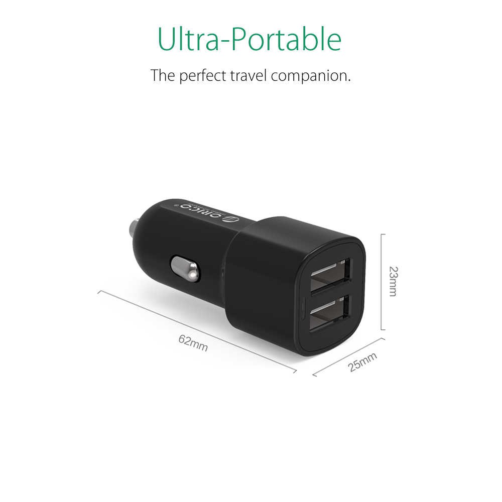 Car charger orico 2 port usb 2.4a UCL-2U fast charging - Charger mobil dual usb