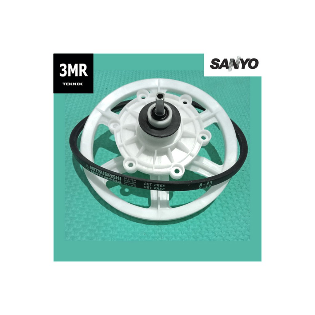 GIR BOX MESIN CUCI AQUA SANYO 2 TABUNG + V BELT