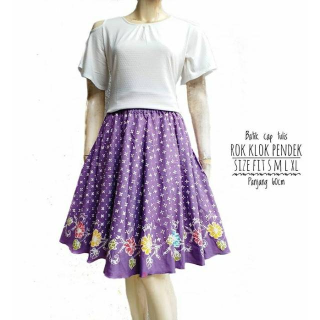 Rok batik pendek skirt truntum ungu