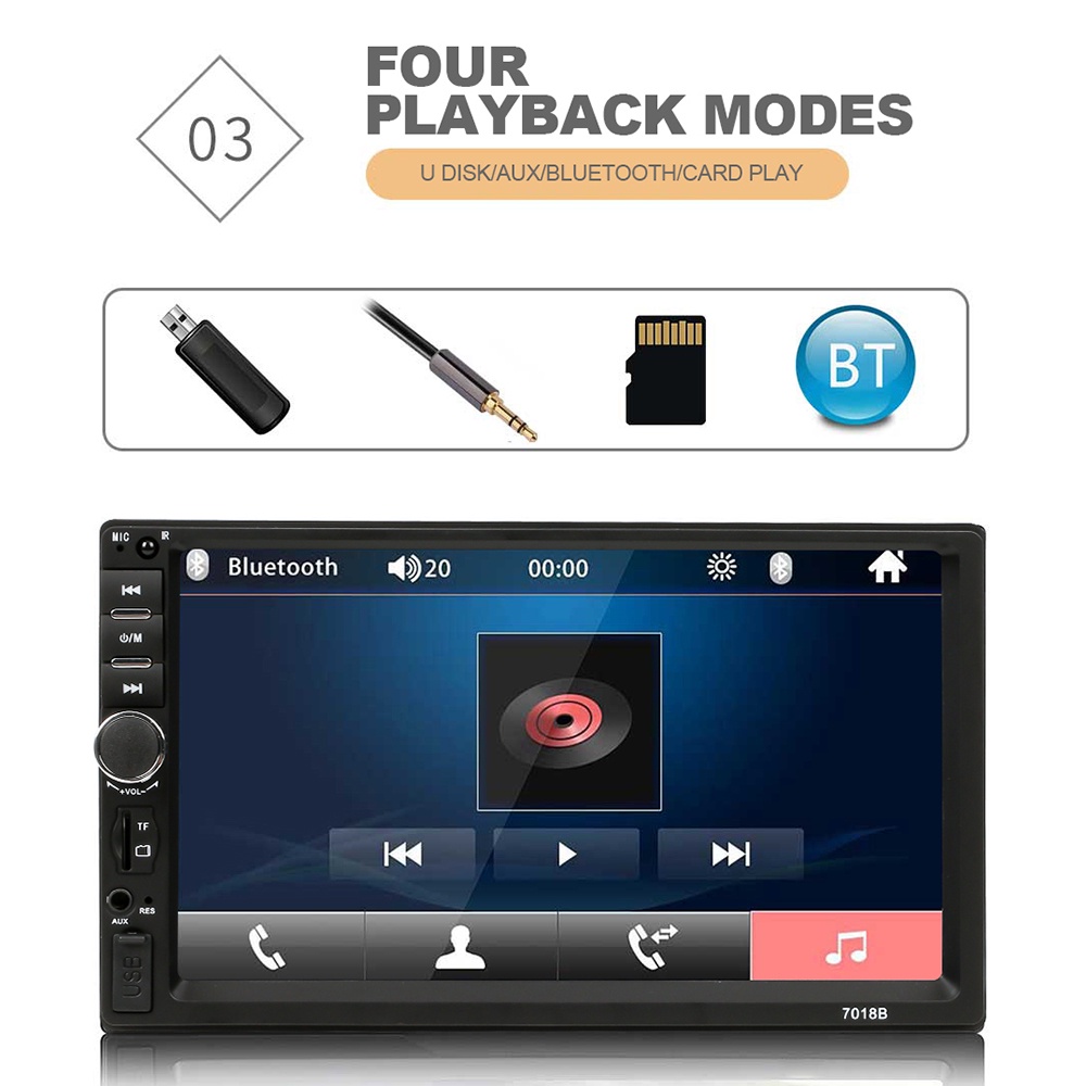 Head Unit DHD 7018B Radio Mobil HD IOS/Android Mirrorlink Mobil MP5 Multimedia Player Layar Sentuh Stereo HD dengan tv Dukungan Bluetooth Radio FM/USB/kartu TF Fungsi Mirrorlink Full Touch Screen