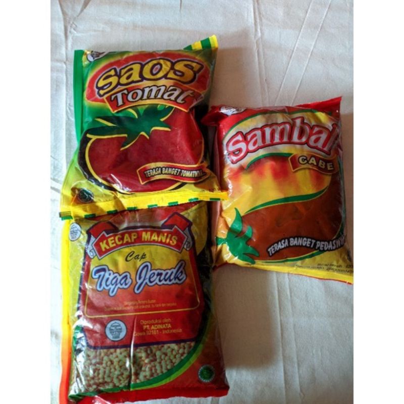 

Sambal Cabe , kecap dan saus tomat Adinata