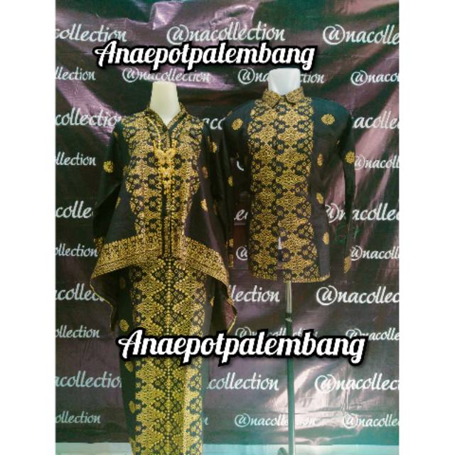 Couple songket Palembang hitam