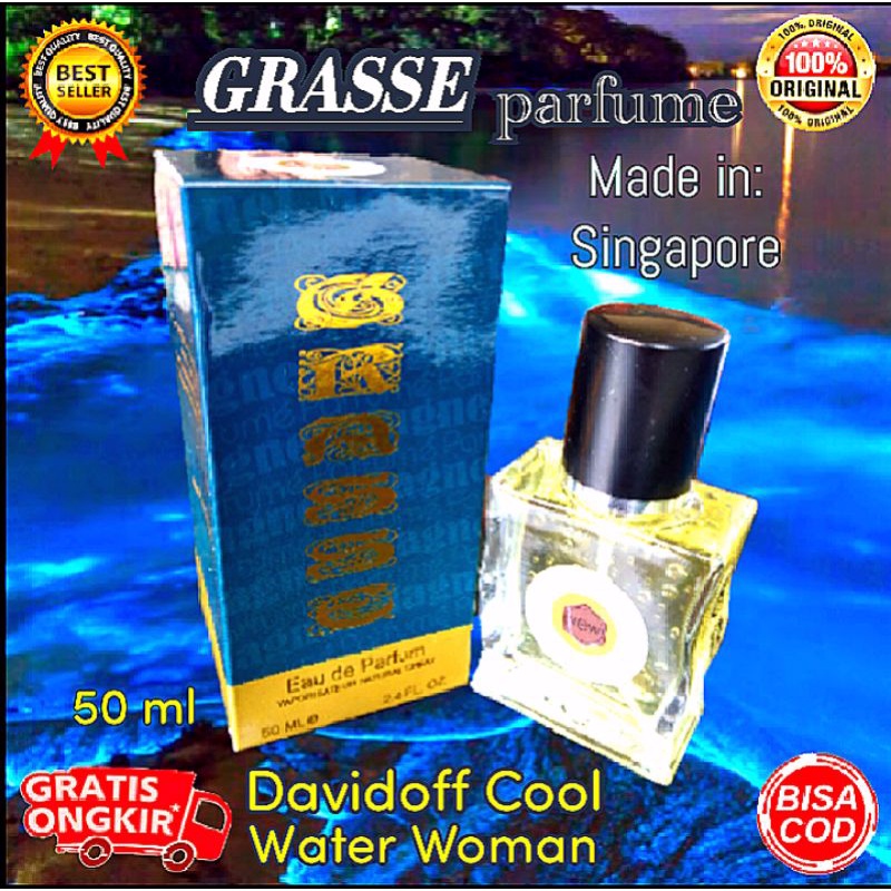 Grasse inspired parfum wanita Davidoff cool water 50 ml eau de perfume original singapore