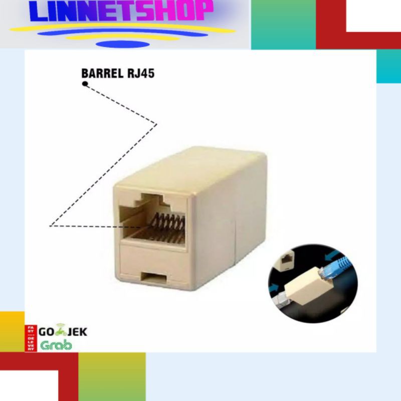 BARREL Konektor RJ45 / Alat Penyambung Kabel LAN