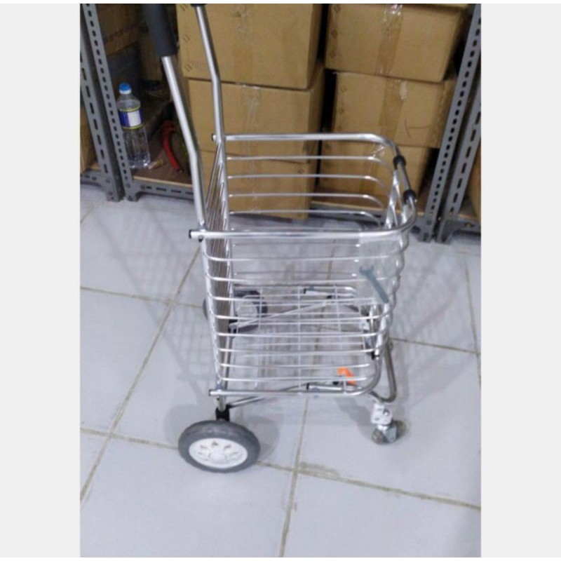Roda 4 Trolley, Grosir: Keranjang Troli Shopping/belanja Alumunium