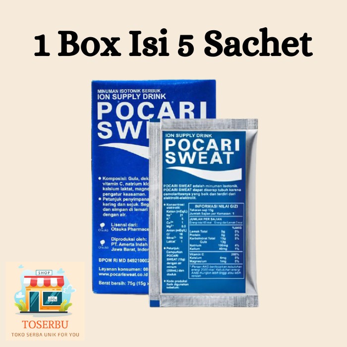 

Pocari Sweat Bubuk Sachet – 1 Box / Pack Isi 5 Sachet - 15 gram 15gr