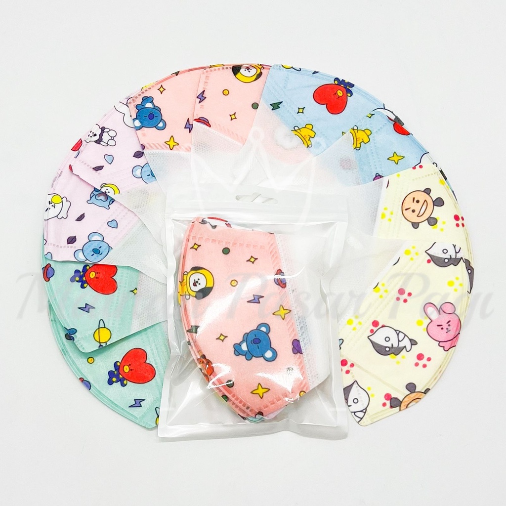 Masker Duckbill 3Ply Anak Motif Earloop Disposable Mask Isi 10 Pcs