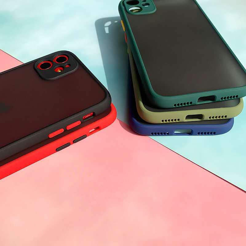 Casing Silikon Iphone 12 12pro 12promax 12mini X Xs Max Xr 6 6s 7 8 + 11 Pro Max Shockproof Warna Matte Transparan