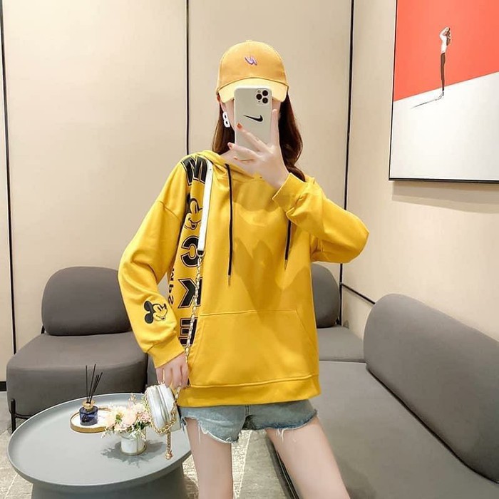 MTF Sweater Hoodie Cewek Keren Terbaru Baju Wanita Mickey