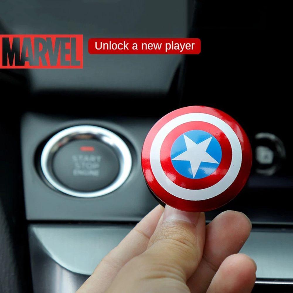 Augustina Marvel Captain America Aksesoris Mobil Car-styling Tombol Start Pengapian Dekoratif Saklar Saklar Dekoratif Penutup Start Mesin