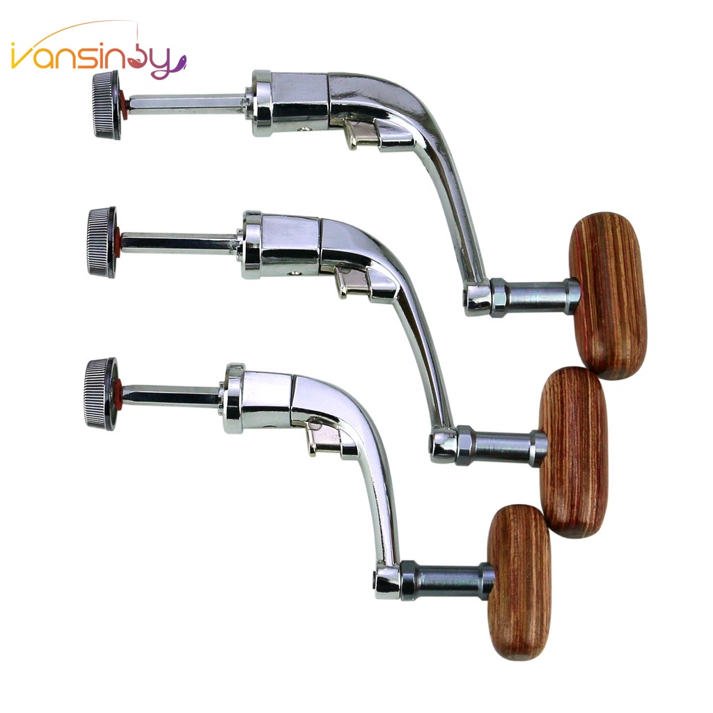 Handle Reel Pancing Bahan Full Metal Dengan Power Knob Kayu