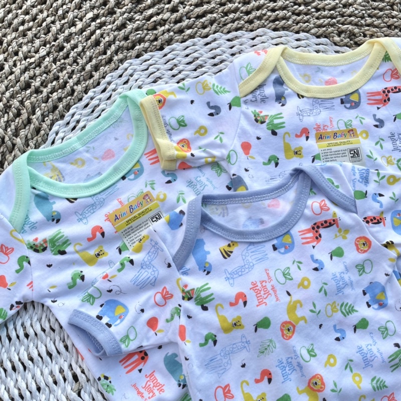 PROMO 7.7 3Pcs Jumper Bayi Bodysuit Motif Full Sablon Jumper Bayi Newborn SNI DNW BABY