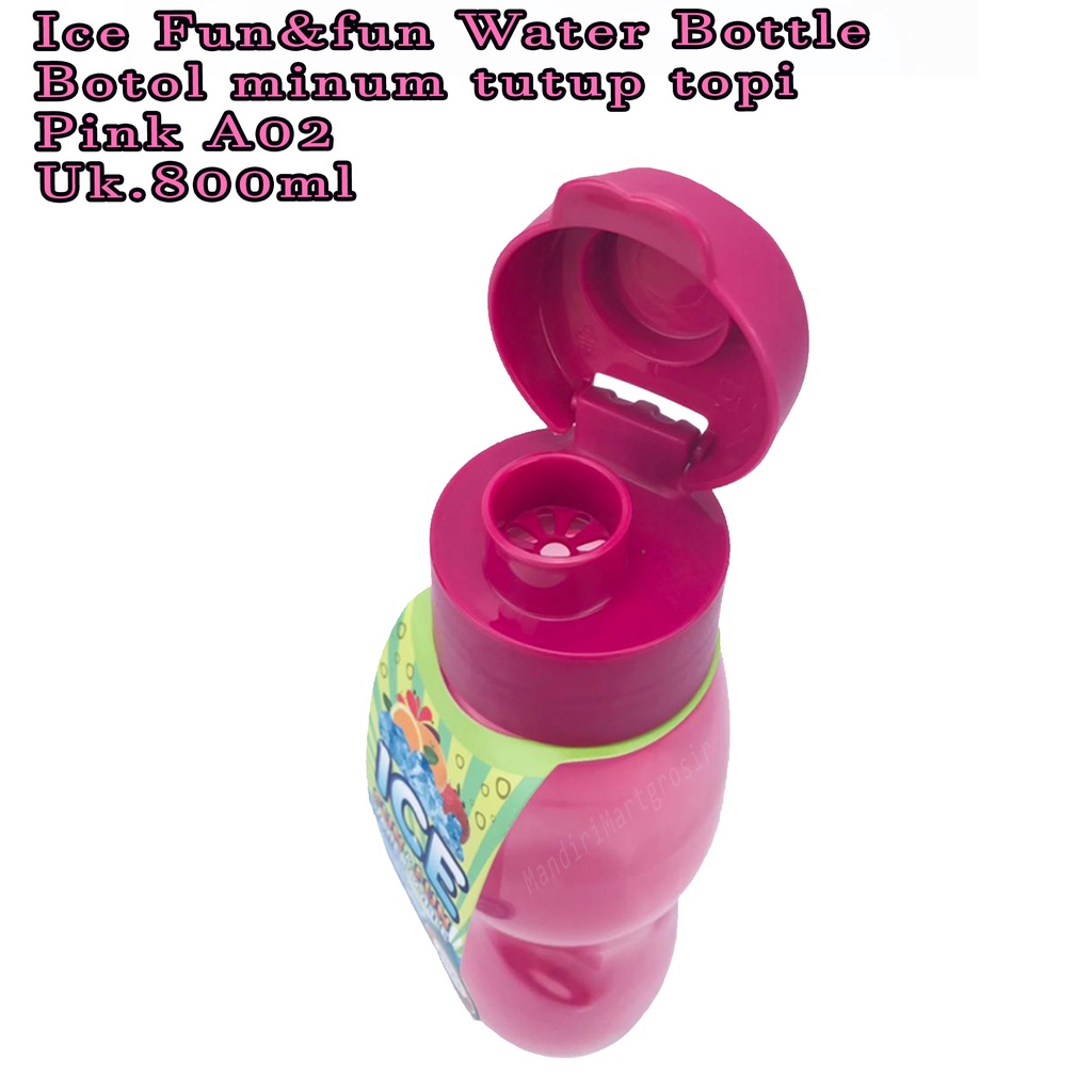 botol minum * Botol minum tutup topi *pink A02 * 800ml