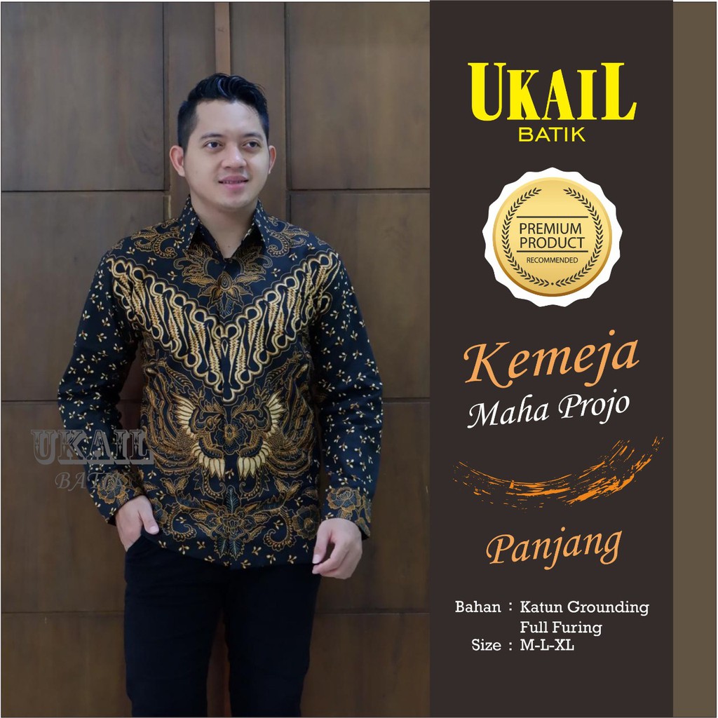 MAHA PROJO UKAIL KEMEJA BATIK SOLO PRIA LENGAN PANJANG LAPIS FURING ATASAN BATIK PREMIUM MODERN KATUN HALUS  KUNING DAUN PISANG SOGAN GUMELAR NAVY KRISNABAYU NAVY WARDOYO KUNING DEWANGGA MAROON IBRAHIM  PARI SEIKET WULU ABANG PHARSA GEBER SOGAN MEGA NANDA