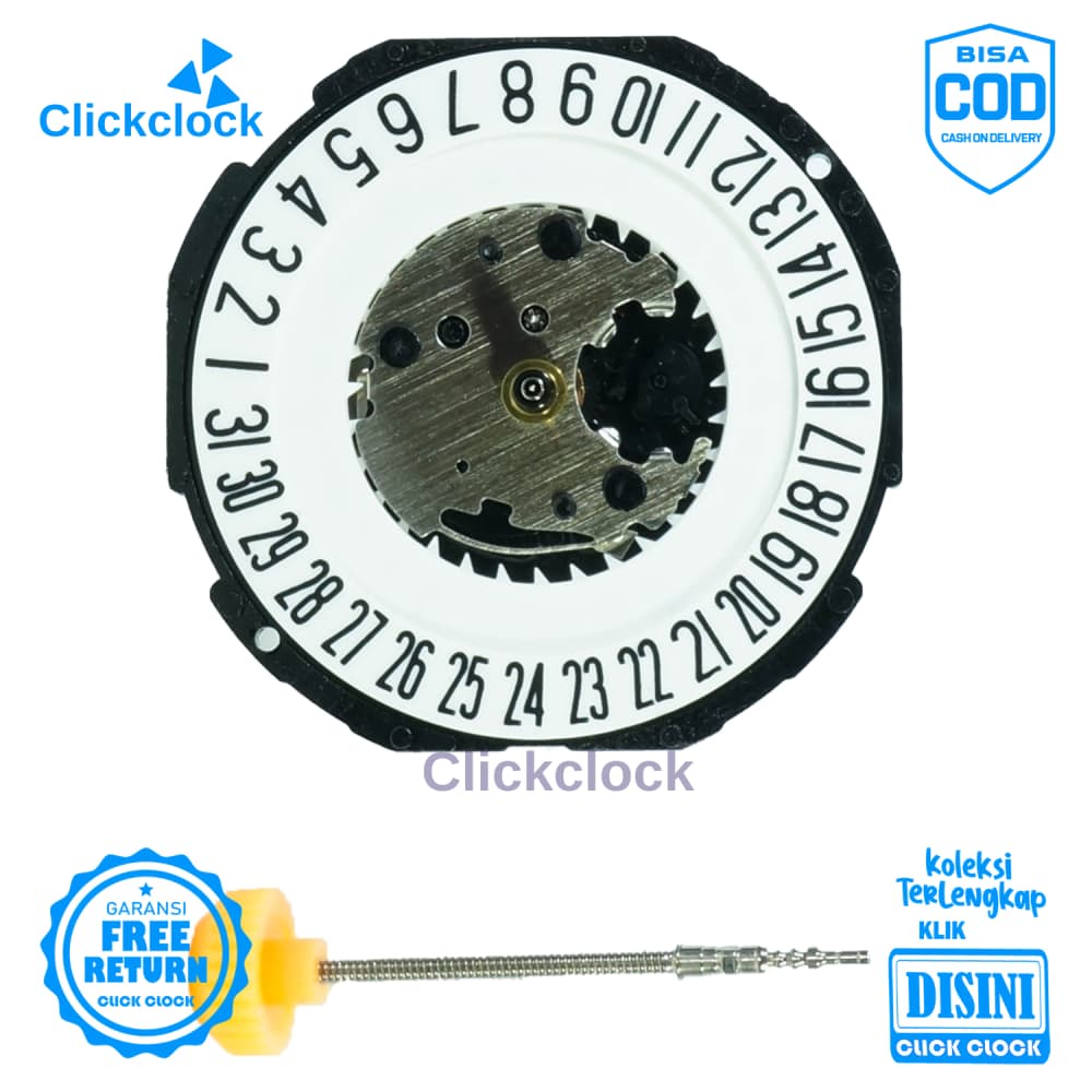 Mesin Jam Tangan Tgl Quartz Watch Movement PC 32-3 Tgl Diangka 3 Original Tanggal