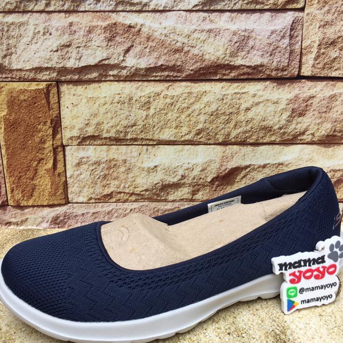 BARANG BERKUALITAS FLAT SHOES WANITA TERBARU☻ SEPATU WANITA - SKECHERS GO WALK LITE DREAMER NAVY